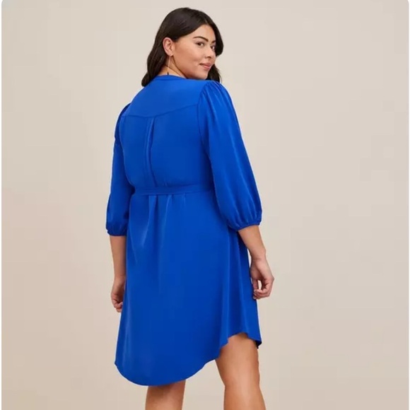 Torrid - Royal Blue Midi DressMini Studio Crepe de Chine Shirt Dress Size 3 - Picture 2 of 7